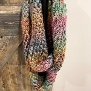 Rainbow Knit Wrap Scarf
